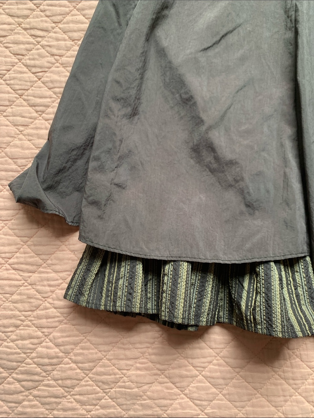 Centre Ville – Brown A-Line Skirt with Contrast Trim & Front Tie Belt | Size 14 - Picture 5 of 16